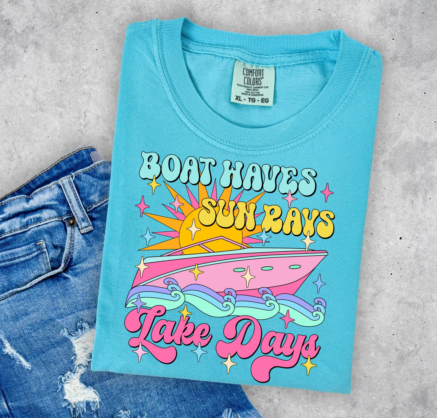 Boat Waves, Sun Rays, Lake Days