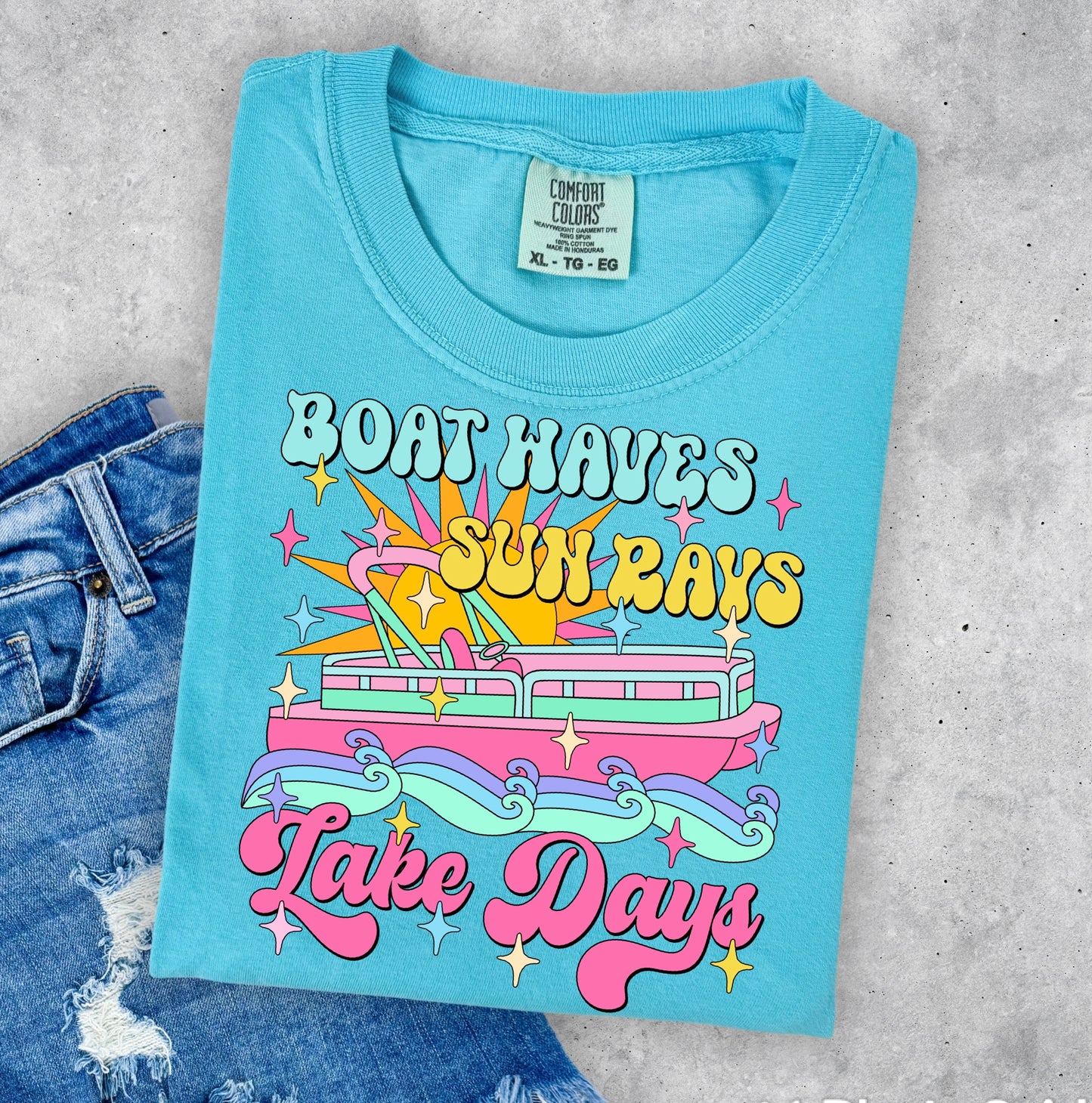 Boat Waves, Sun Rays, Lake Days