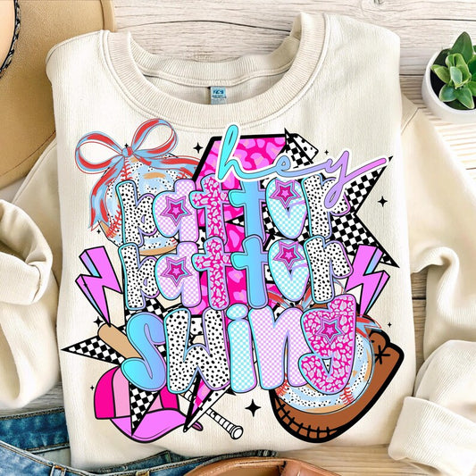 Neon Retro Batter Swing